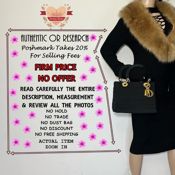 🖤Dior Lady Dior Handbag Cannage Quilted Nylon Black Satchel🖤 - Picture 17 of 17